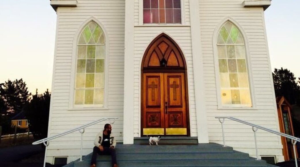 This is the famous church from Alfred Hitchcock's The Birds movie. Eat some abalone while you are out here.