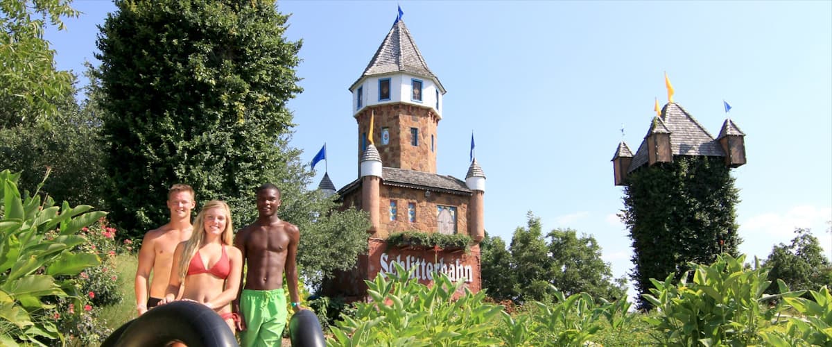 Schlitterbahn Waterpark which includes a waterpark as well as a small group of people