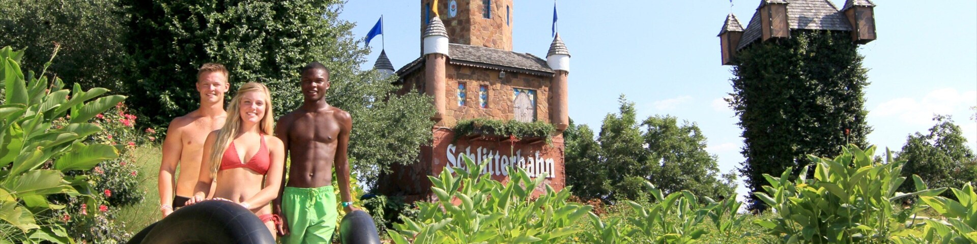 Schlitterbahn Waterpark which includes a waterpark as well as a small group of people