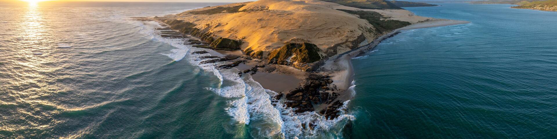 Rocky and sandy headland, hokianga harbour, Northland, New Zealand