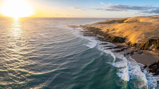 Rocky and sandy headland, hokianga harbour, Northland, New Zealand