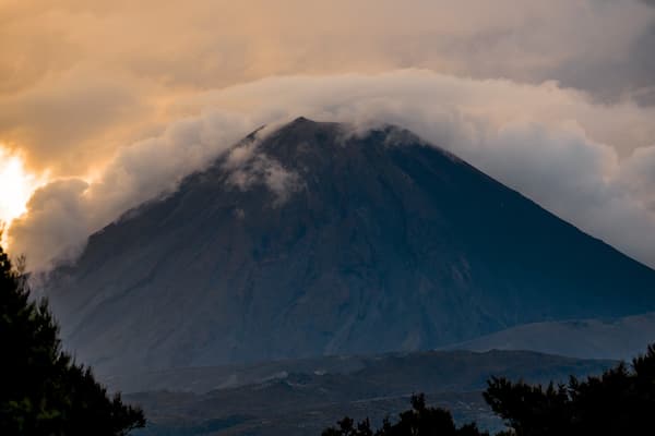 Tongariro National Park which includes a sunset, mountains and landscape views