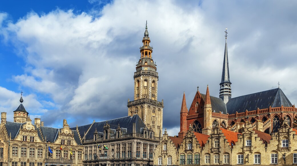 Belfry and church of Saint Walburga, Veurne, Belgium