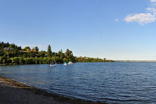 Jetty on Acacia Bay, North Island New Zealand
