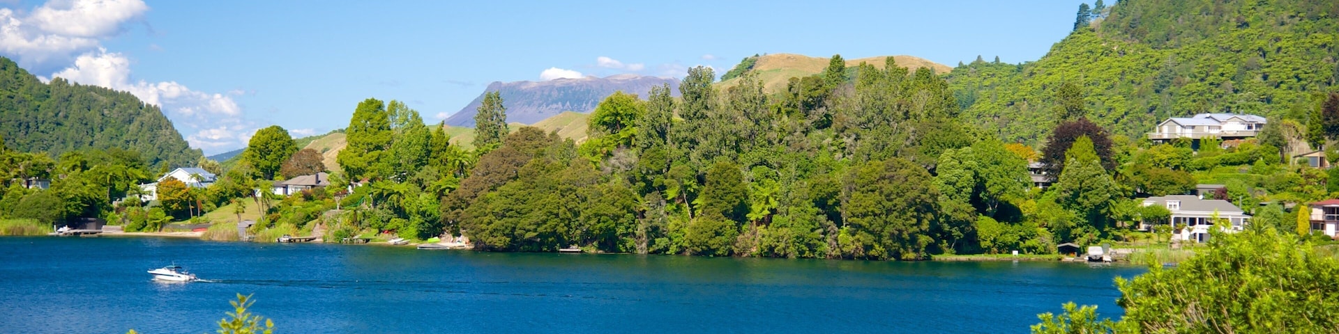 Lake Okareka showing a lake or waterhole