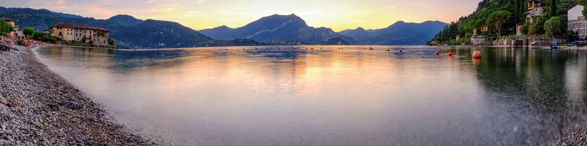 Panoramic view of Lierna beach