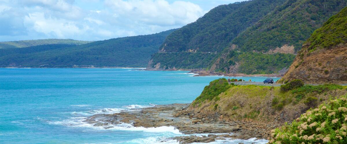 Great Ocean Road montrant côte escarpée et vues littorales