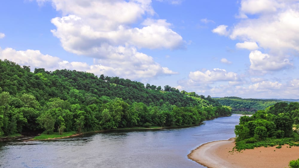 Looking out over the White River in Cotter, Arkansas
