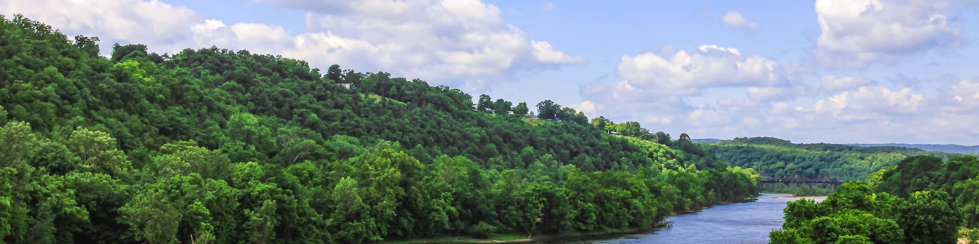 Looking out over the White River in Cotter, Arkansas