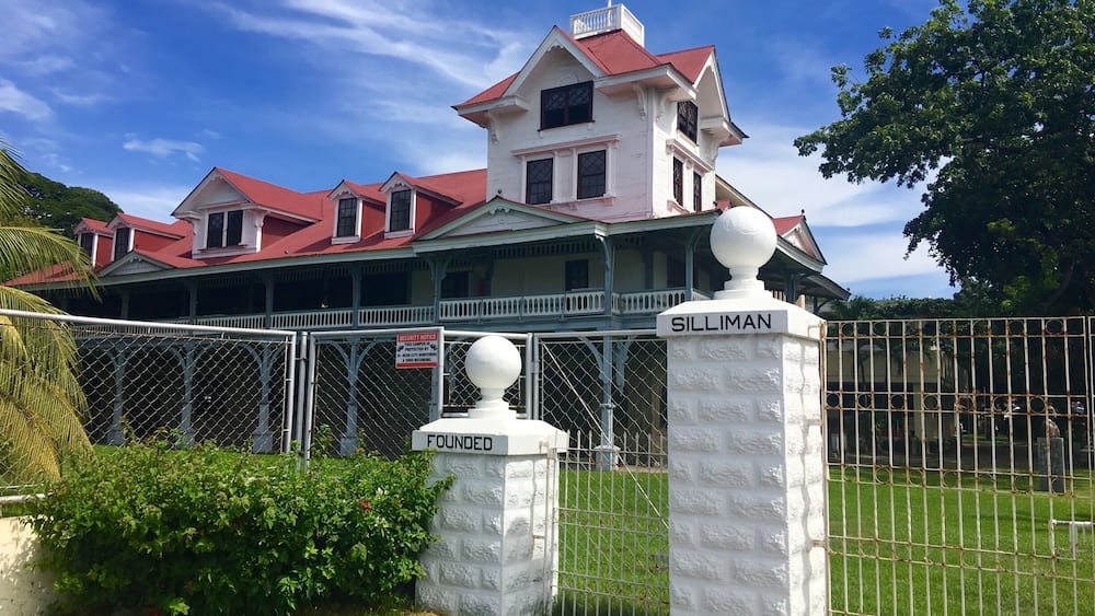 A structure of history fronting the ocean.