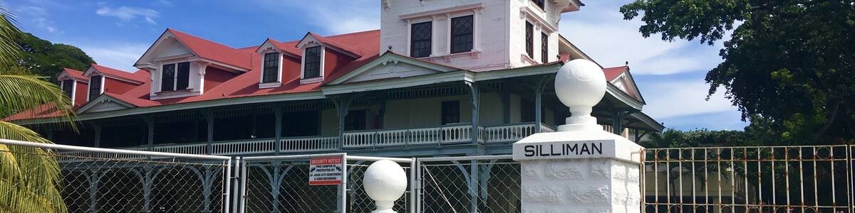 A structure of history fronting the ocean.