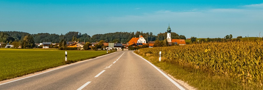 Beautiful autumn or indian summer view near the famous Waginger See, Waging, Bavaria, Germany