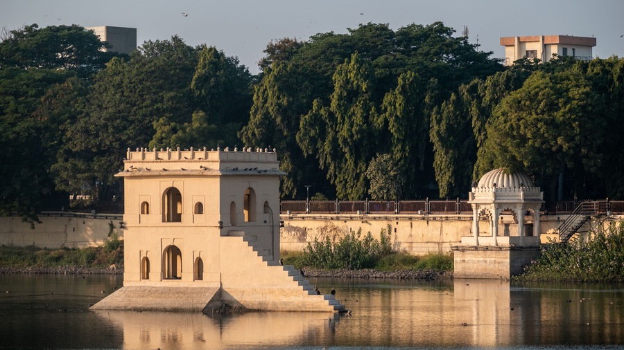 Pavilions in the ancient fortress of the Lakhota Palace in Jamnagar