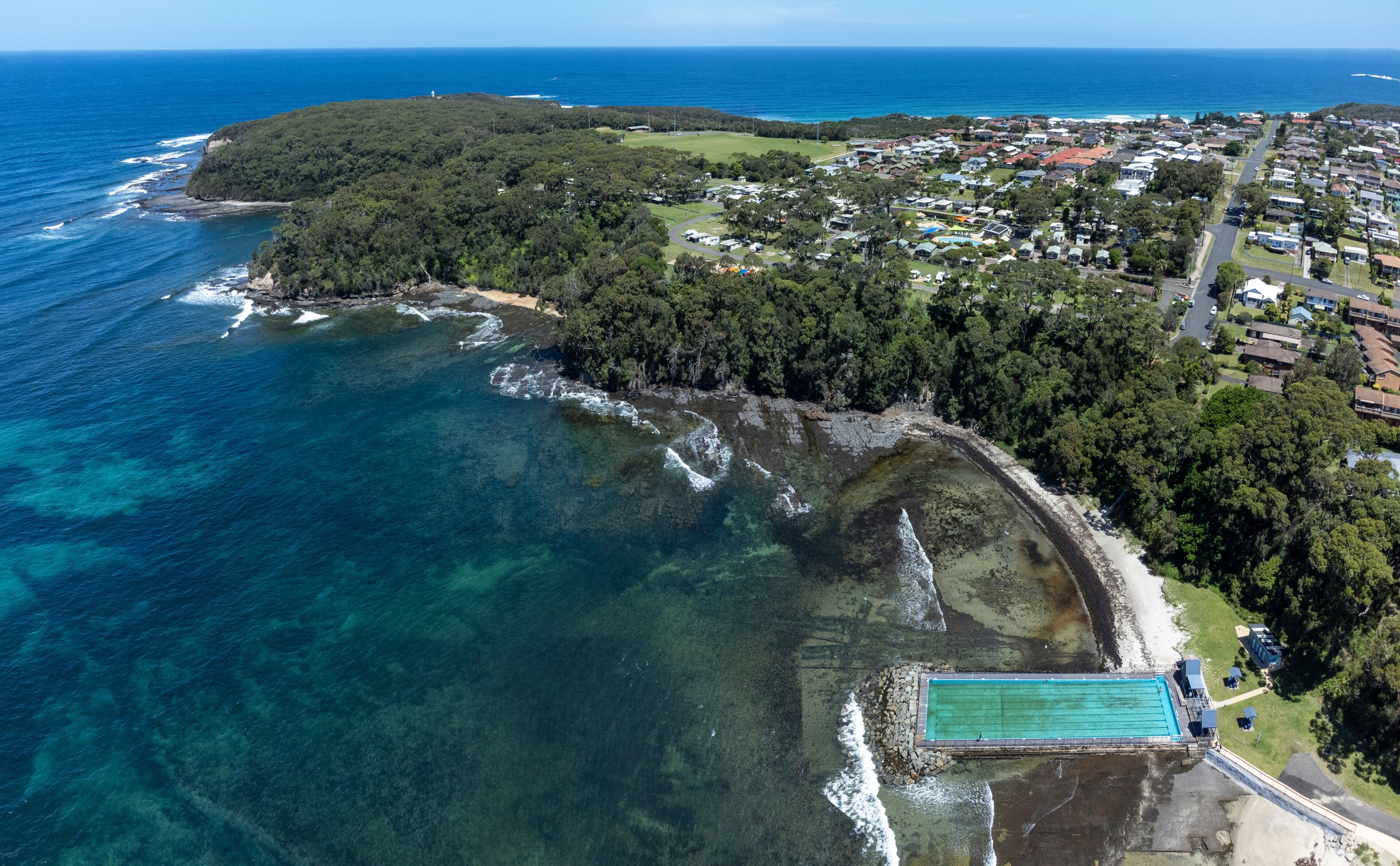 Aerial view of the Ulladulla sea pool, NSW, Australia