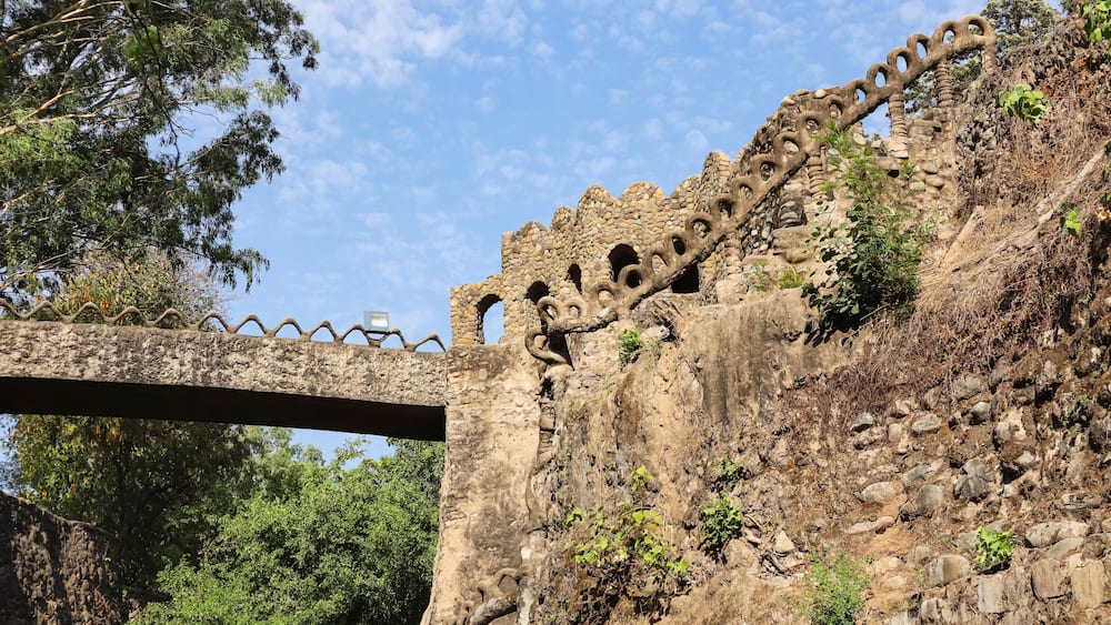 Beautiful architectural designs built inside the Rock Garden, Chandigarh, India.