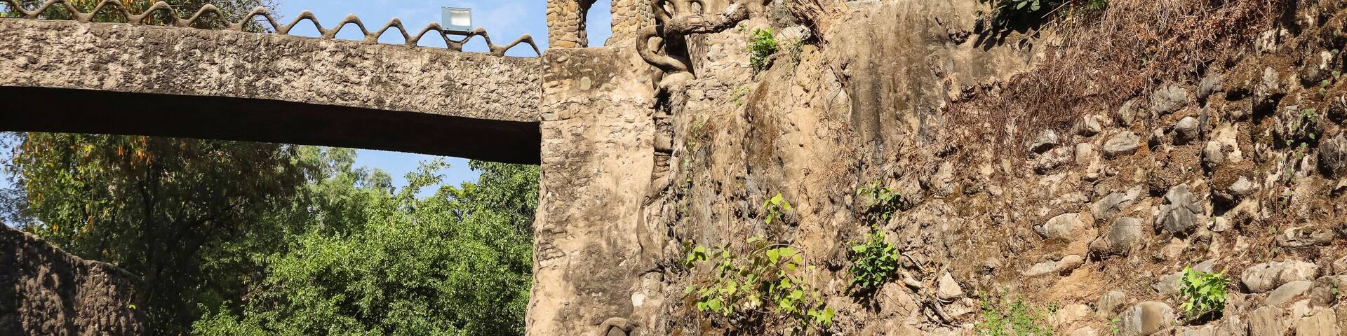 Beautiful architectural designs built inside the Rock Garden, Chandigarh, India.