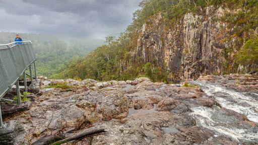 The top of Minyon Falls in Nightcap National Park near Alstonville, NSW, Australia. The park is home to a World Heritage-listed rain forest.