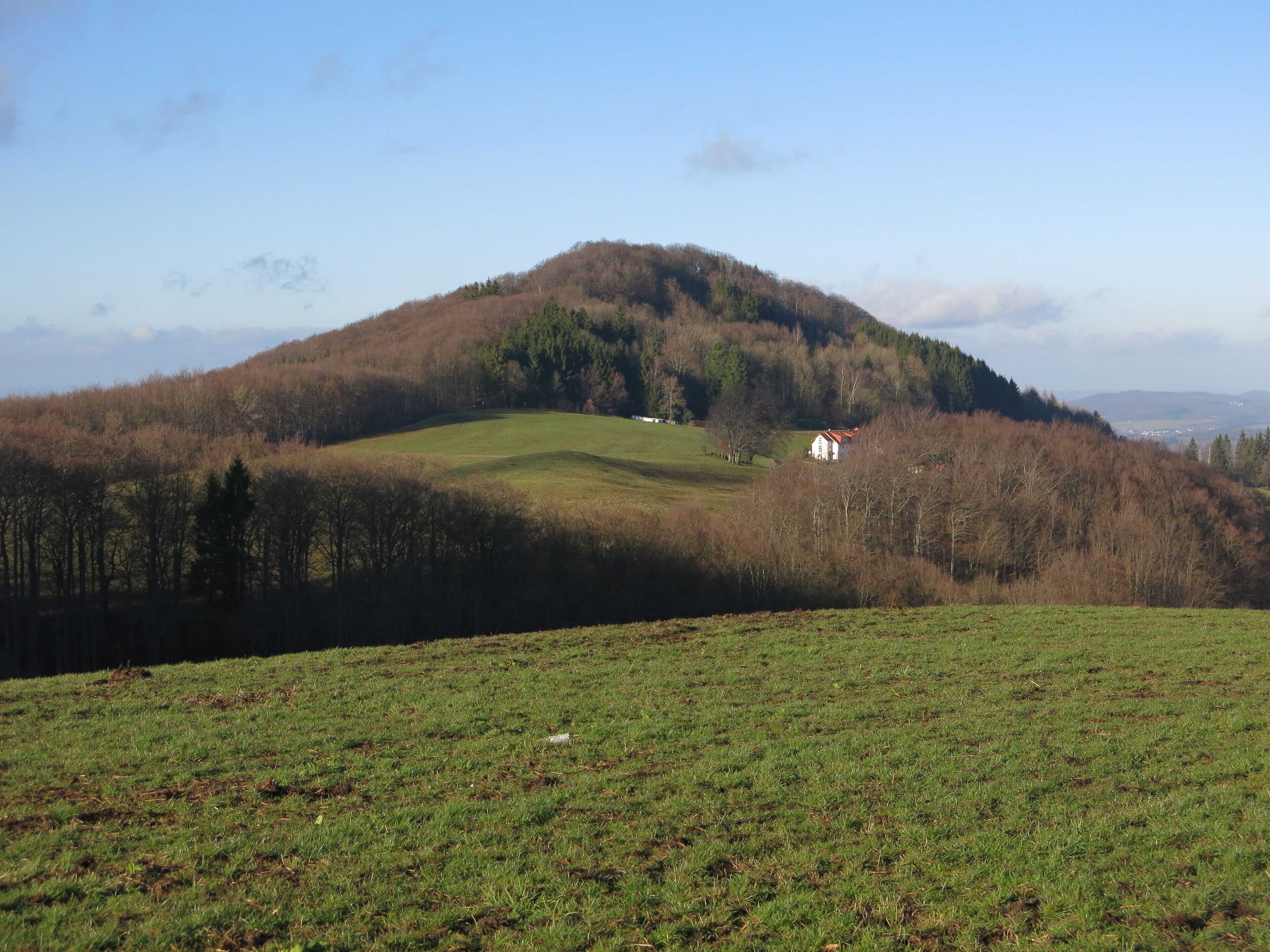 Stellberg (727 m) near Wolferts in der Rhön Mountains.