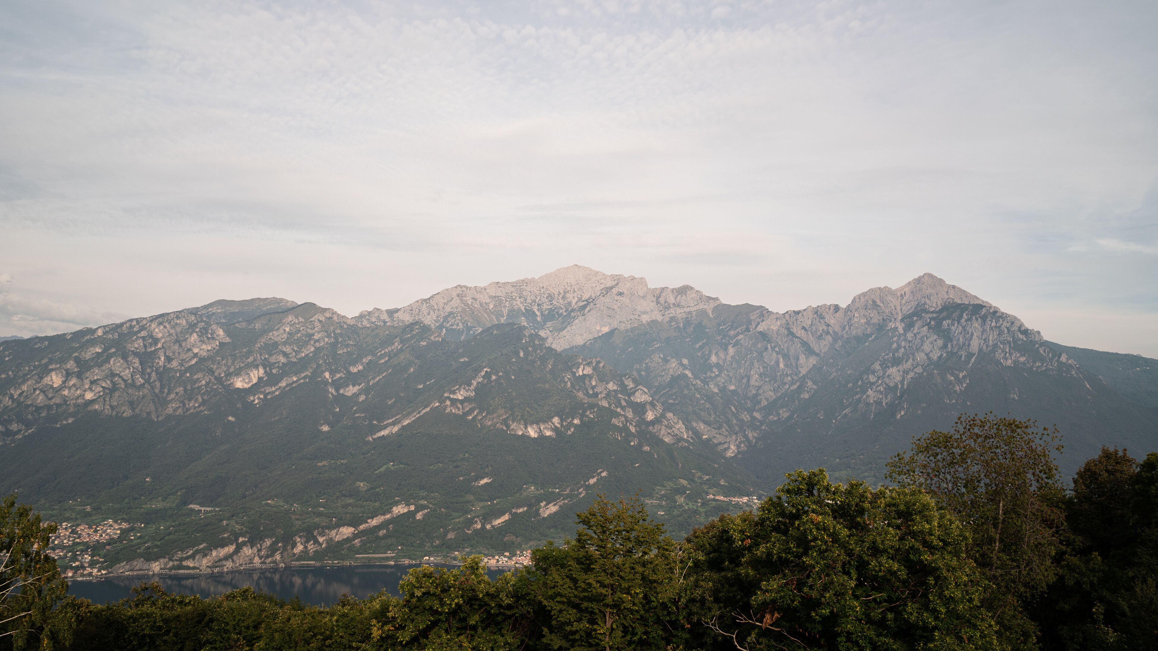Mount Grigna on Lecco Alps panoramic view from Magreglio.