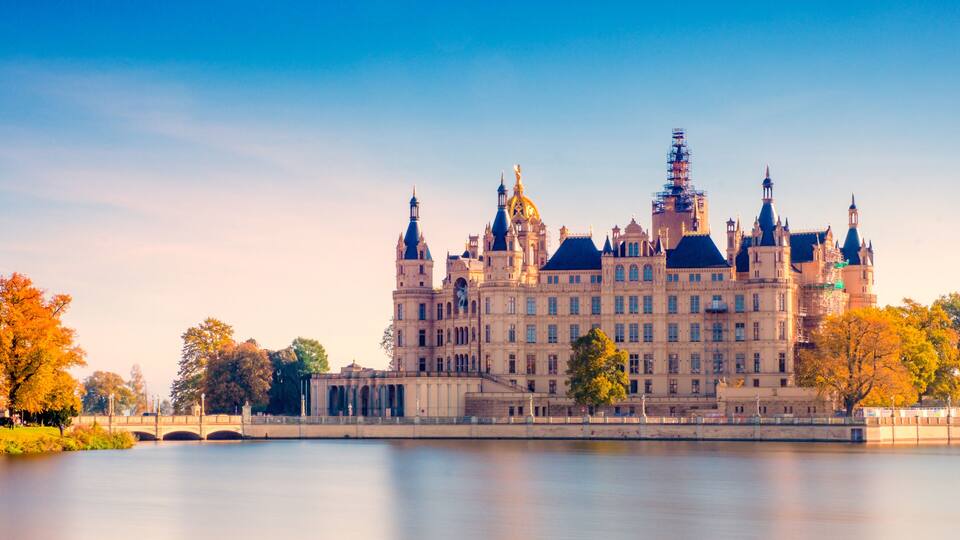 The beautiful, fairy-tale castle in Schwerin.