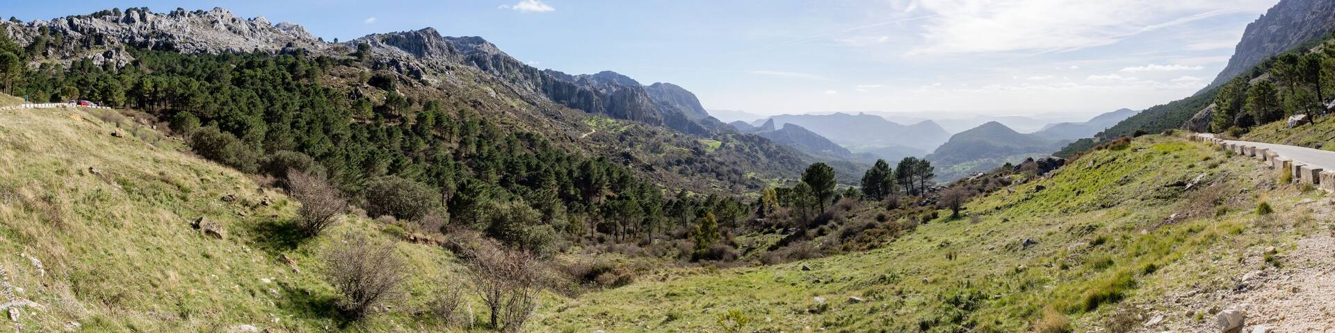 Panorama, Sierra de Zahara behind Grazalema, Andalucia, Spain