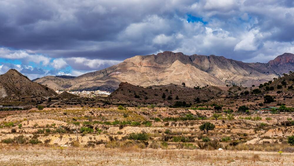 Landscape view of El Tolle near Murcia in Spain