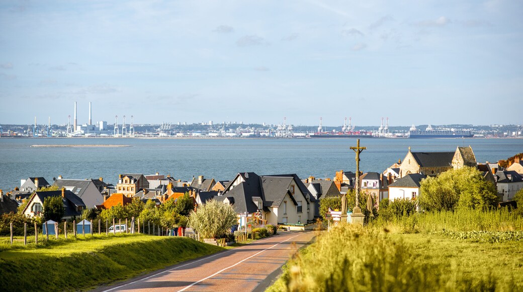 Landscape view with old village in Normandy, Farnce