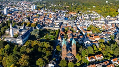Aerial panorama view of the city Bad Homburg
in Germany. on a sunny noon in spring.