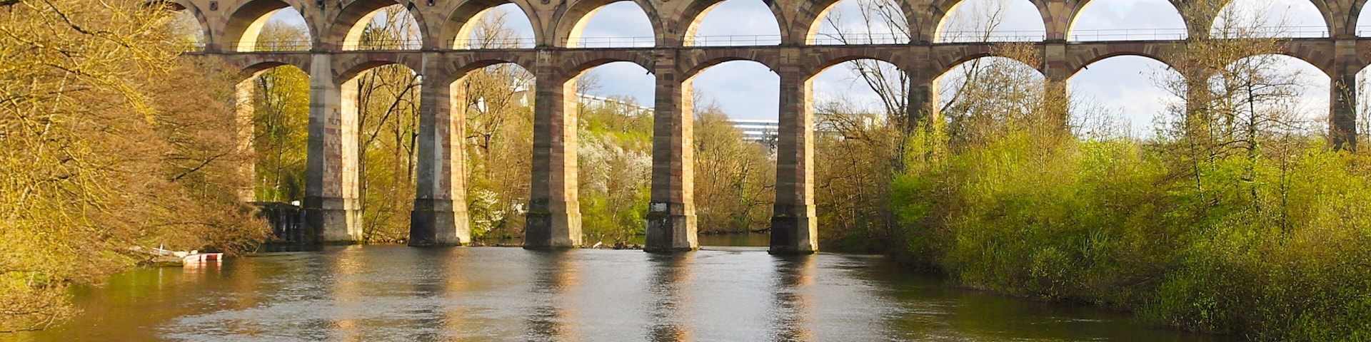 The Viaduct over the Enz River in Bietigheim-Bissingen, Baden-Wuerttemberg, Germany, Europe