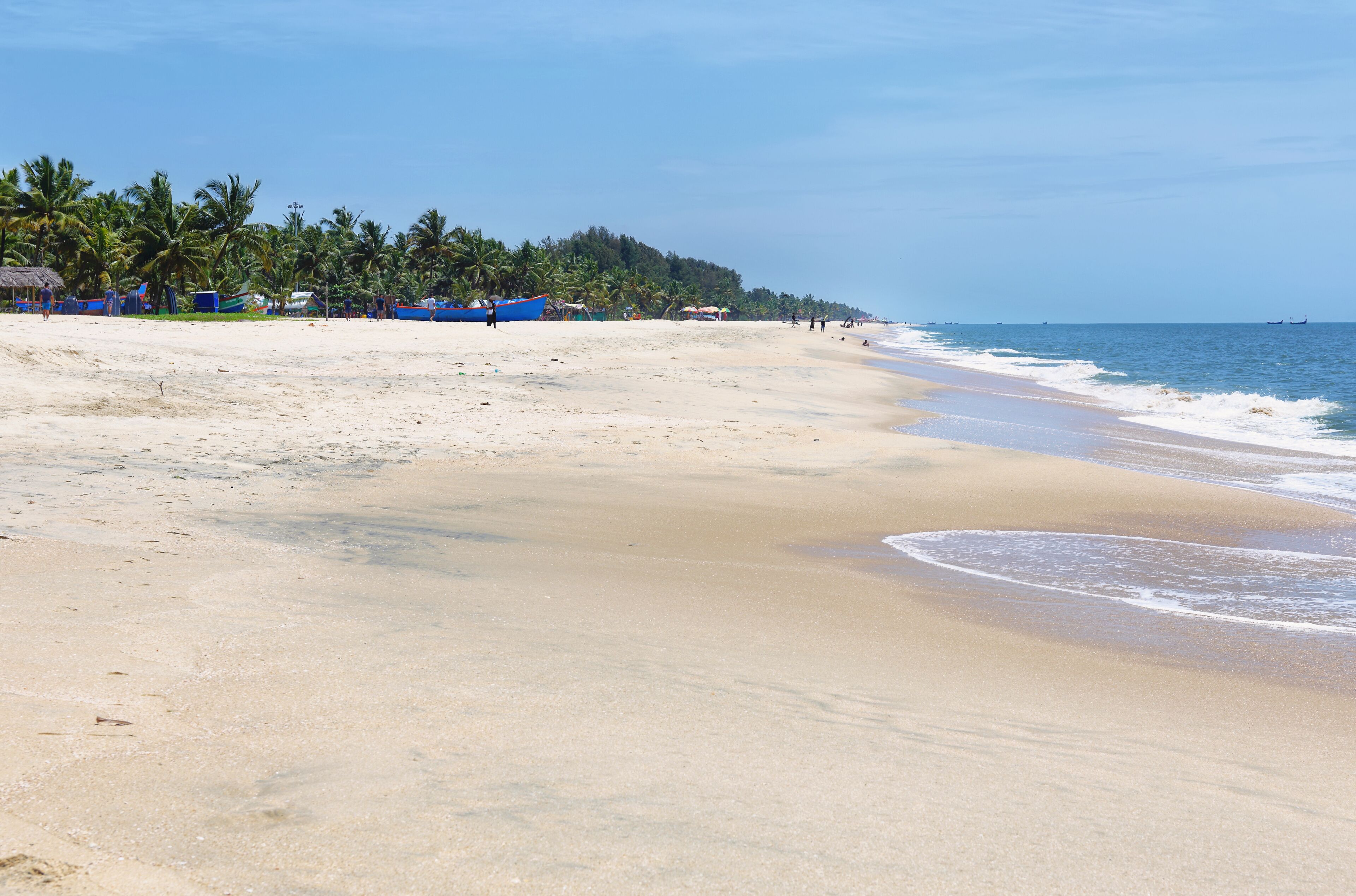 Tropical white sand beach of mararikulam, Kerala, India