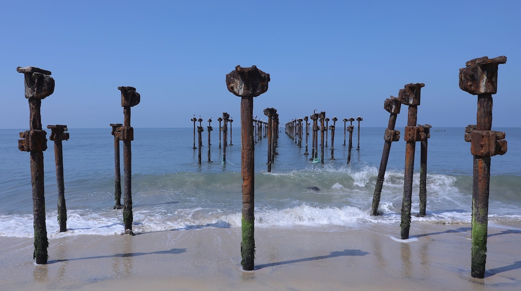 Close-Up of Rusted Pier Pillars – Calicut Beach