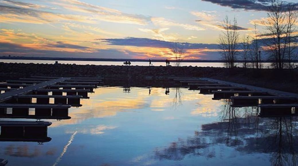 Sunsets and jet trails. The Ottawa Valley, close to Canada's capital, is known for some of the best sunsets anywhere. It's something about the atmospheric conditions. A great spot for viewing them is at this Marina on the Quebec side of the Ottawa River. #blue
