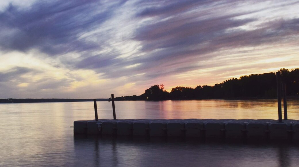 My local beach and sailboat dock. Just a fabulous summer place to sit and watch the sunset fade to night. #lovemytown