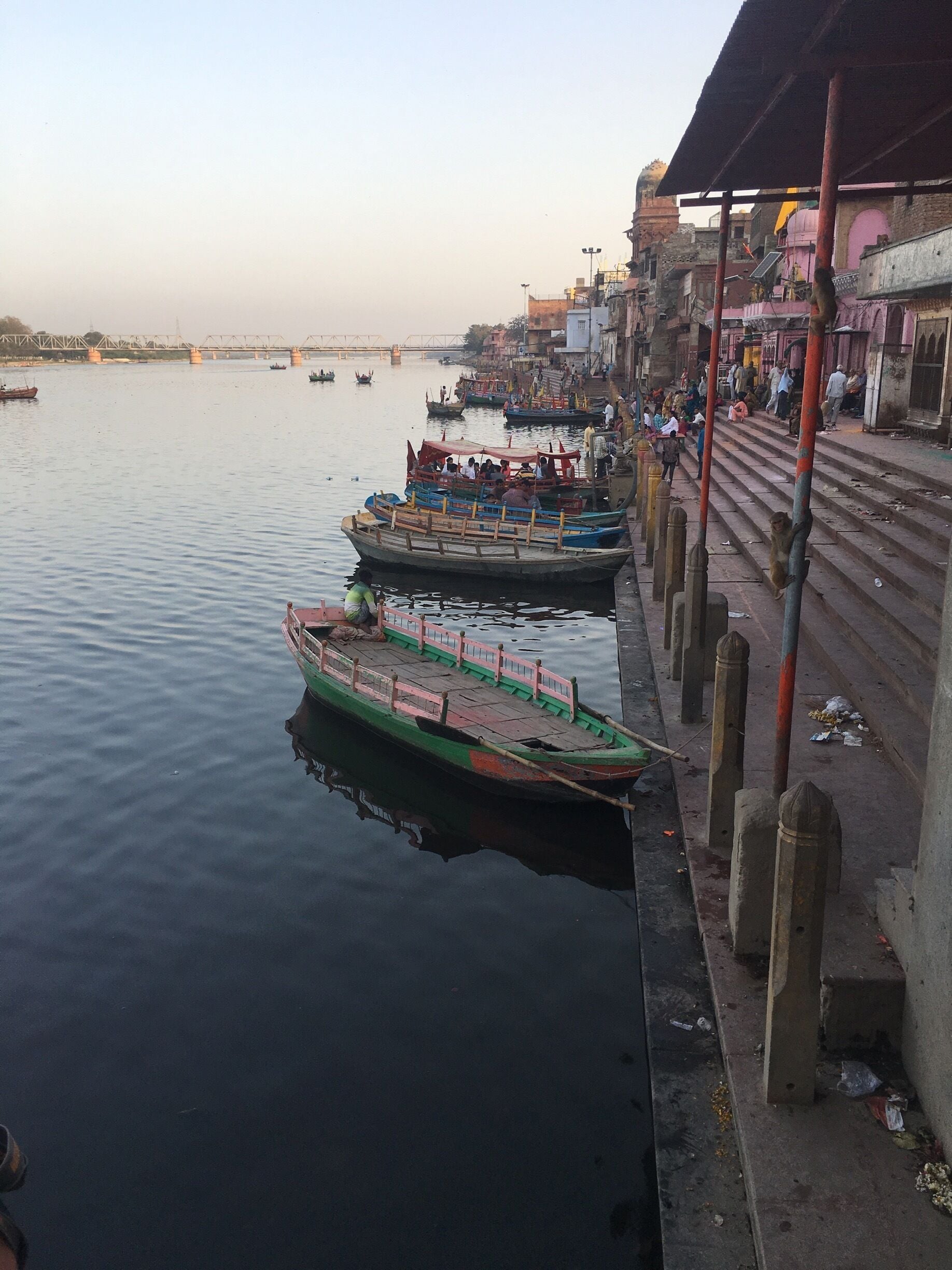 Took a little float on the Yamuna River in Mathura, Uttar Pradesh. Very friendly locals and a nice Holi ceremony in a temple on the riverbed💚🐒I’d go back