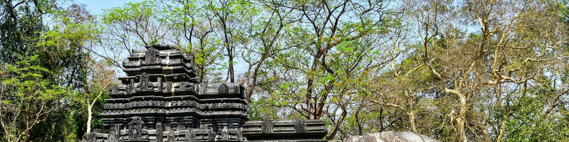 This 12th century basaltic temple devoted to Lord Shiva was built during the Kadamba period and has survived a very violent destructive religious intolerance. It's located deep inside the vast Bhagwan Mahaveer wildlife sanctuary and is a quaint peaceful place to visit.