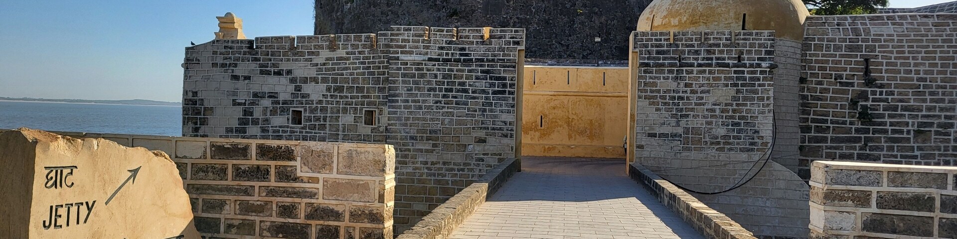 Diu, Dadra and Nagar Haveli and Daman and Diu India - Feb 23 2024: Diu fort - Built in the 16th century by the Portuguese, this sandstone fort features a lighthouse and 3 churches.