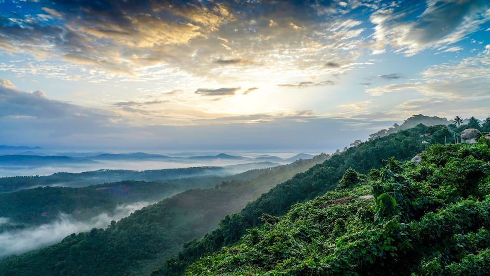 Glimpses of Mini Ooty Malappuram Kerala, India. and evening sunset.