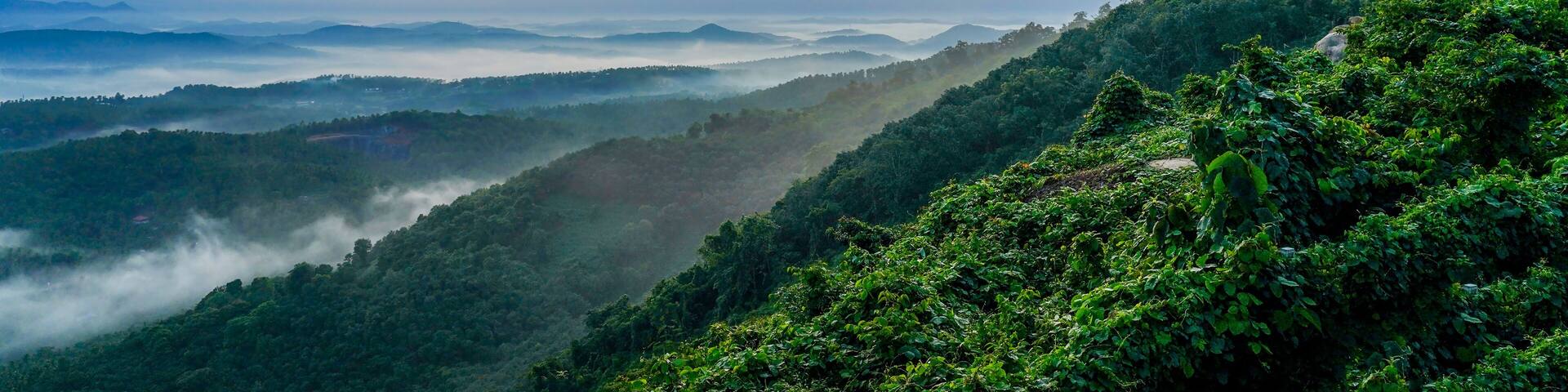 Glimpses of Mini Ooty Malappuram Kerala, India. and evening sunset.