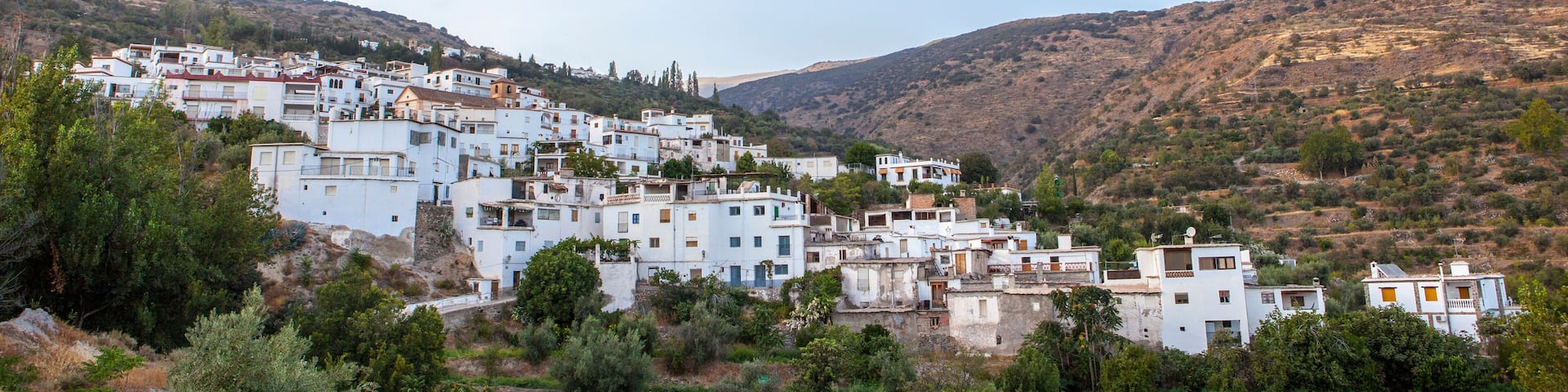 Looking across the alpujarran village of Mecina Alfahar towards the Sierra de la Contraviesa, Granada