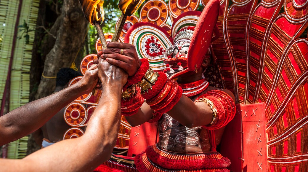 Theyyam ritual performed in the area of Kannur, Kerala, India.