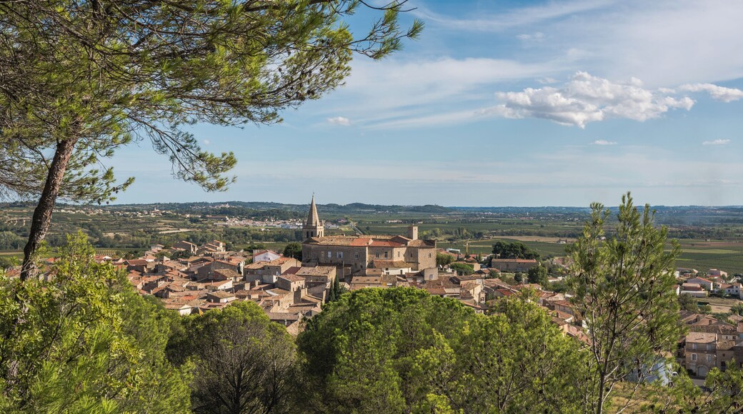 Murviel-lès-Béziers, Hérault, France. View of the village from the North.
