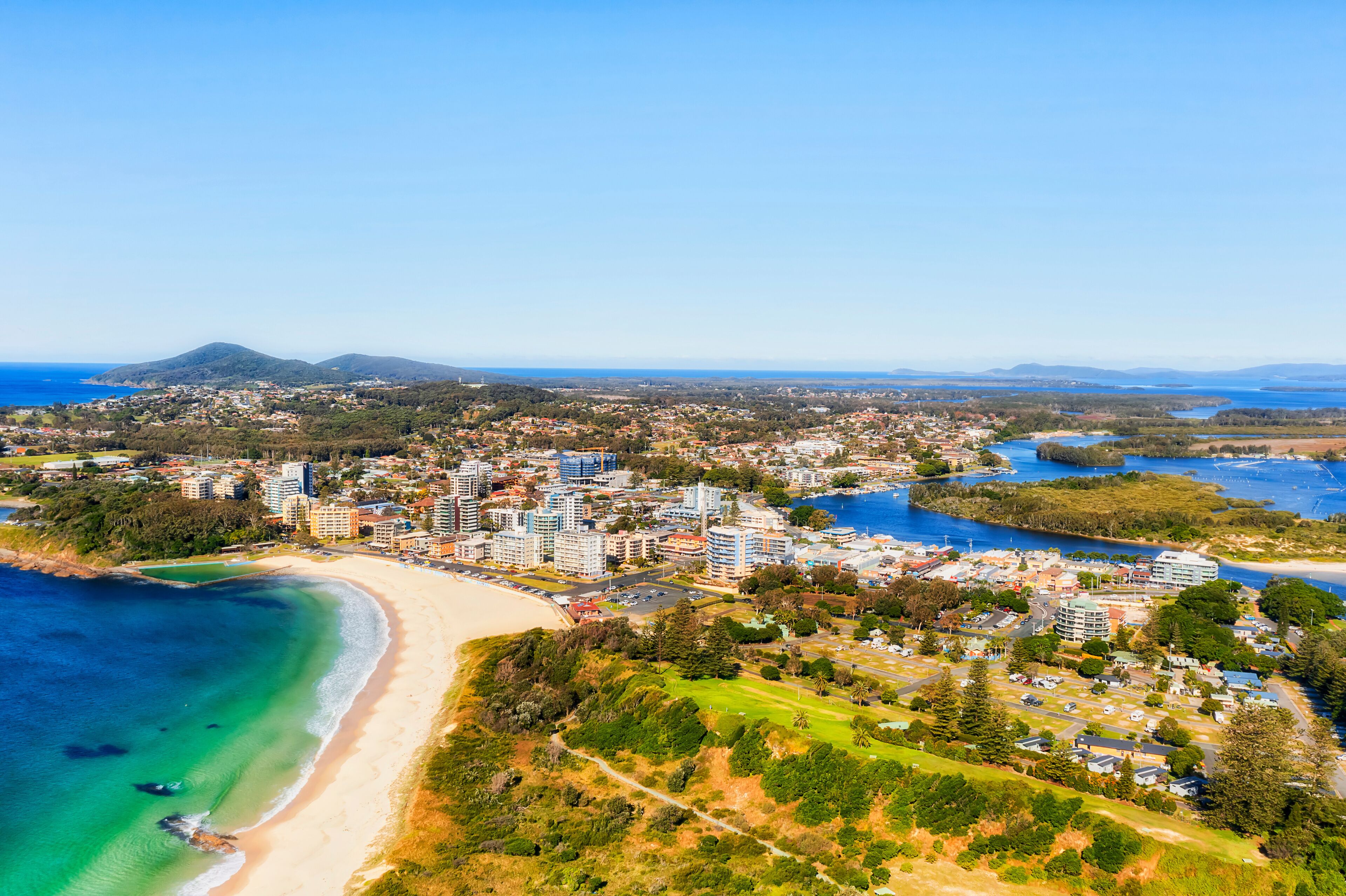D Forster beach park downtown