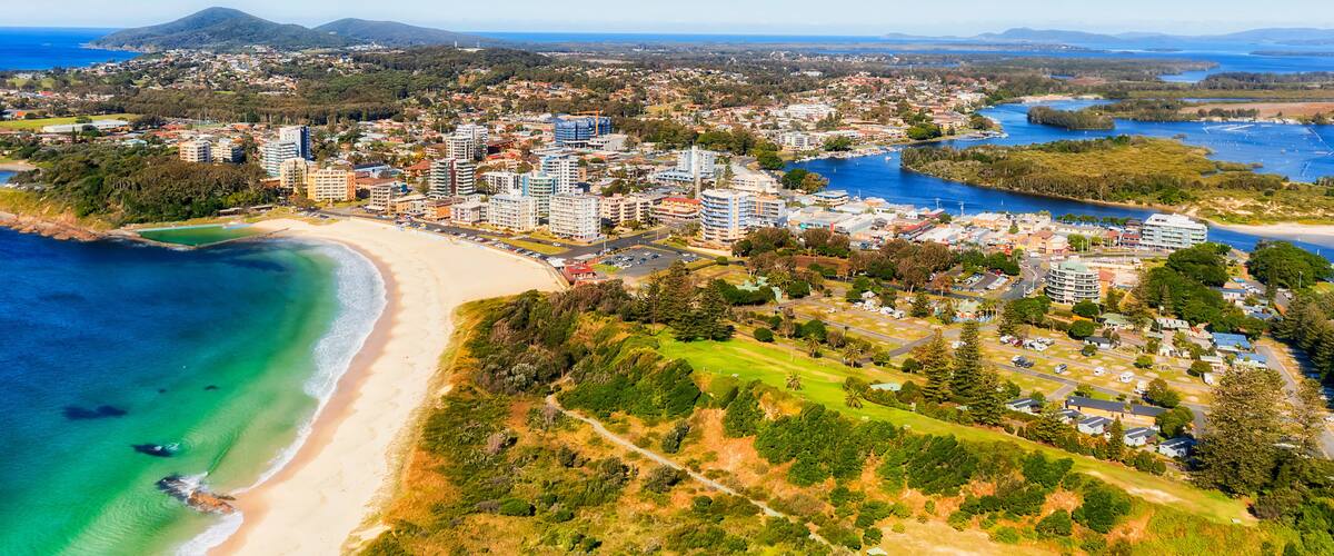 D Forster beach park downtown
