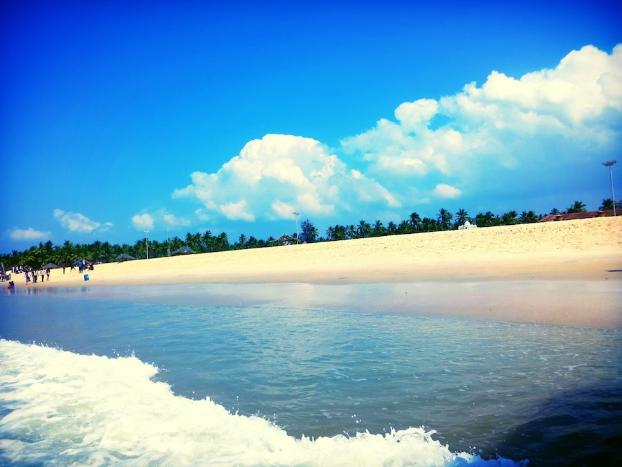 Lovely trail of water waves and clouds on the beach.
#WeekendGetaway