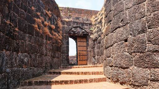 Main entrance of Purnagad Fort, a 16th-century monument, Ratnagiri, Maharashtra, India.