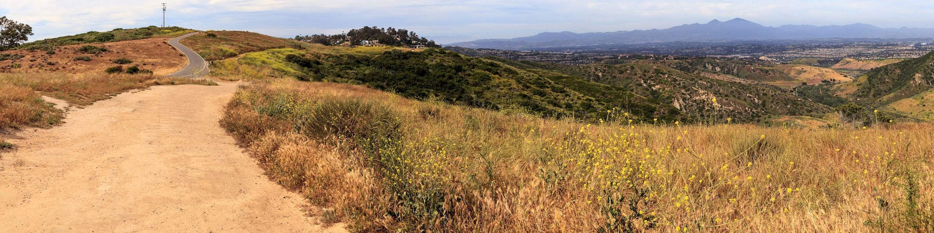 Aliso and Wood Canyons Wilderness Park hiking paths in Laguna Beach, California in spring