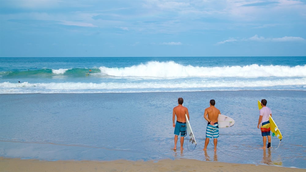 Zicatela Beach mettant en vedette surf, plage de sable et vues littorales