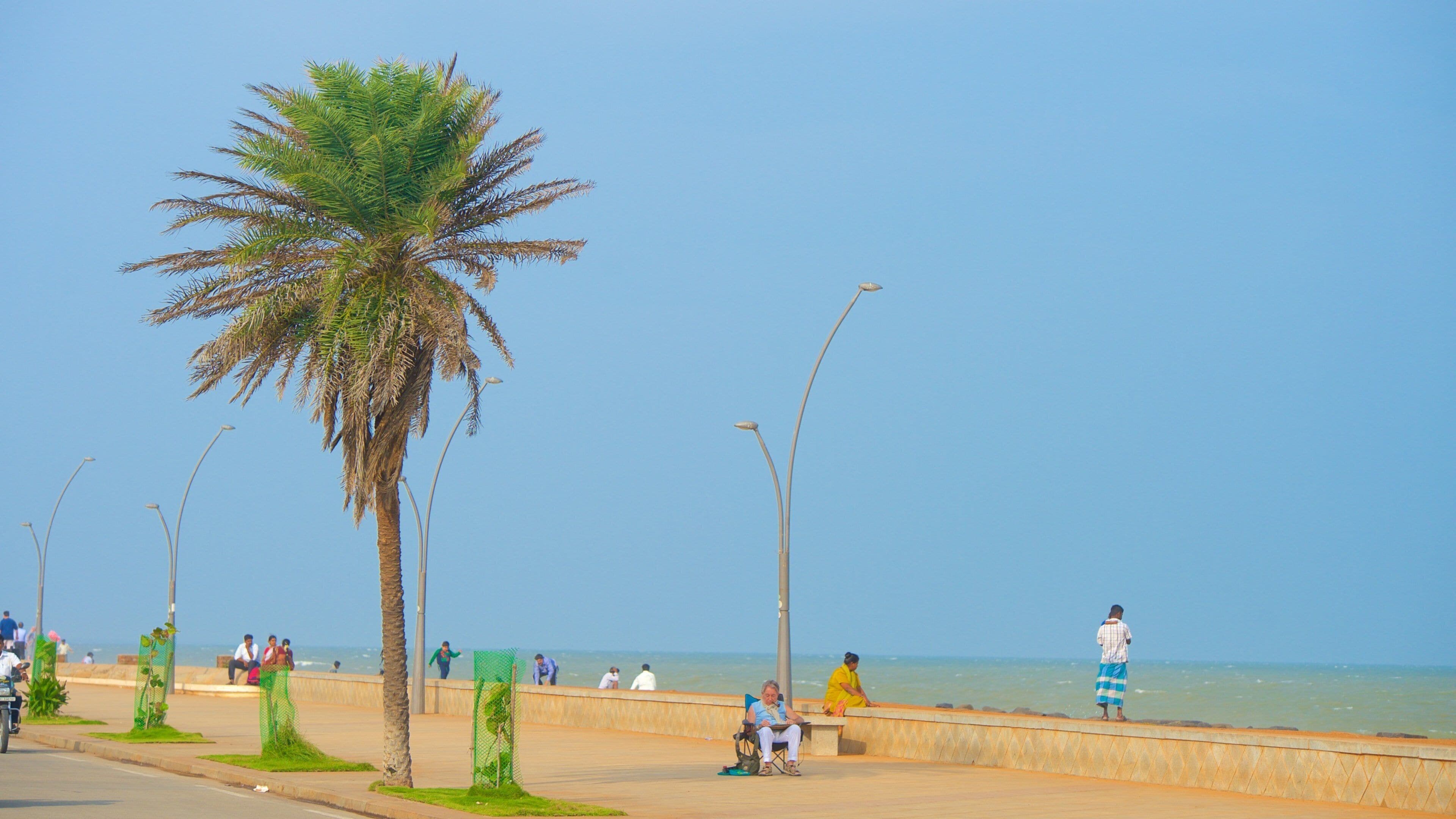 Pondicherry which includes general coastal views