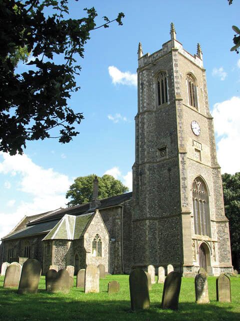 St Mary's parish church, Ditchingham, Norfolk, seen from the northwest