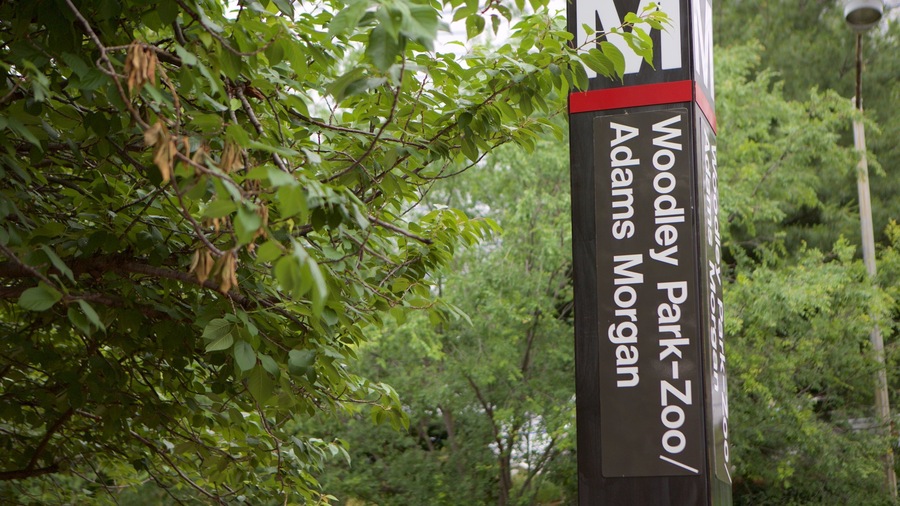 Woodley Park featuring signage and a garden